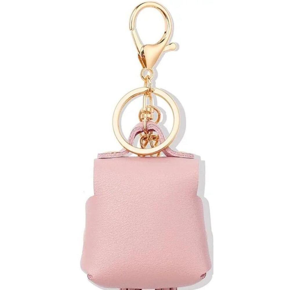 Earbud Case Keychain In Pink - Picture 2 of 5